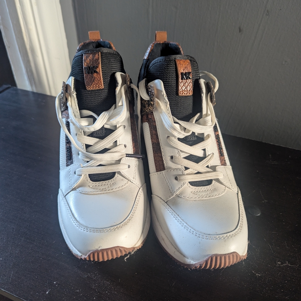 Michael Kors White and Tan Women's Sneakers